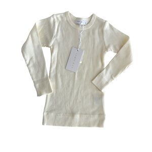 Jamie Kay Ribbed Long Sleeve Top in Soft Cream— Parchment